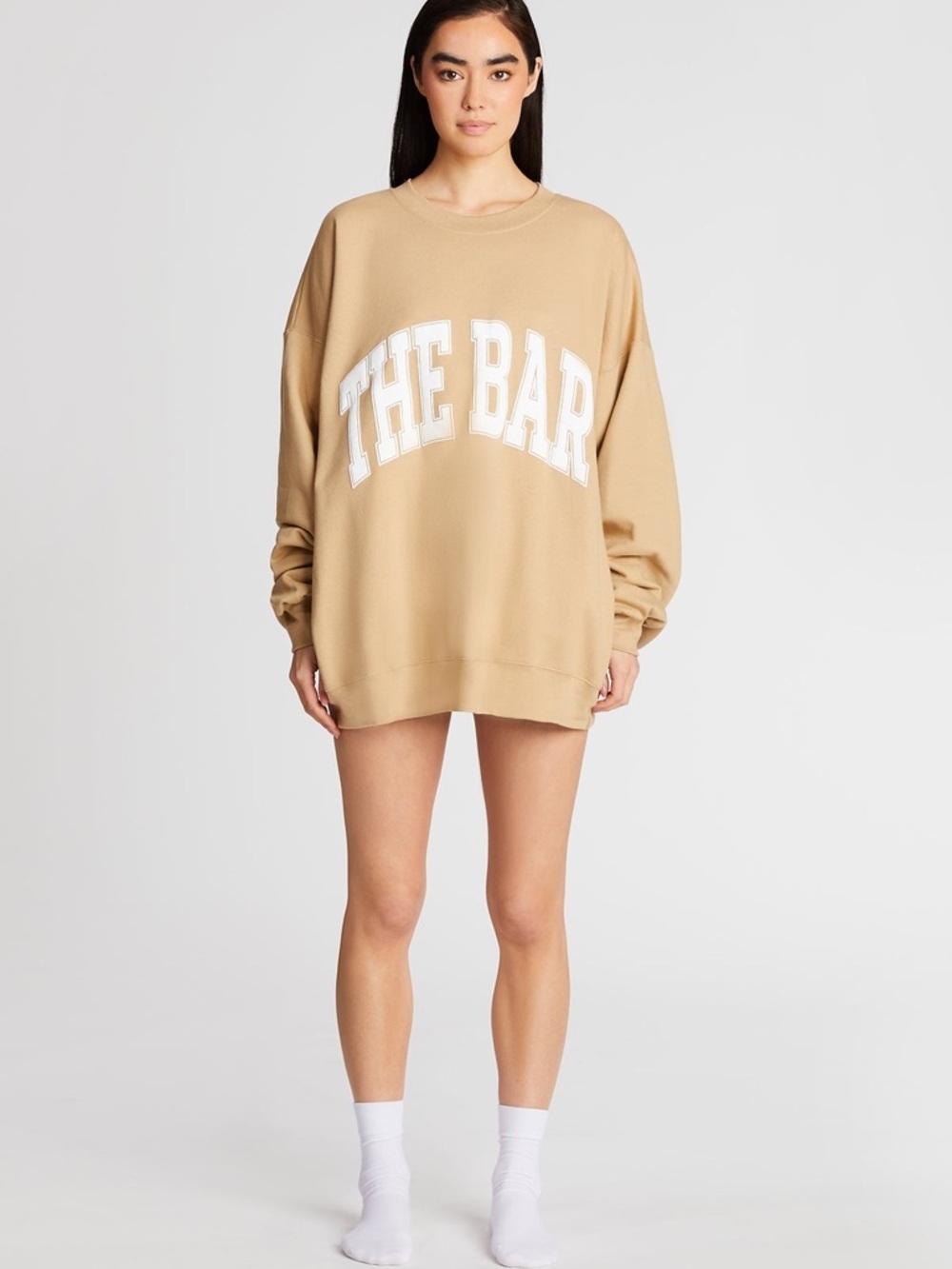 The Bar VARSITY SWEATSHIRT BEIGE Medium